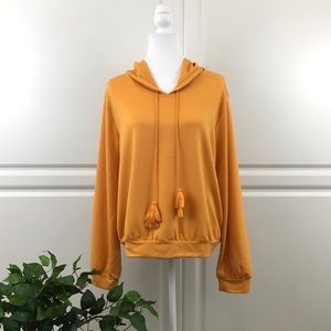 Bobeau Tassel Tie Pullover Hoodie